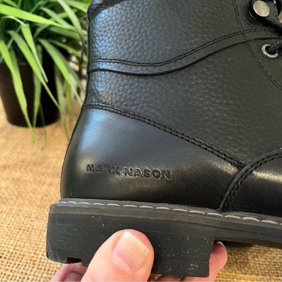NEW Mark Nason Men’s Lace Up Black Boots Size 8 - Picture 10 of 13